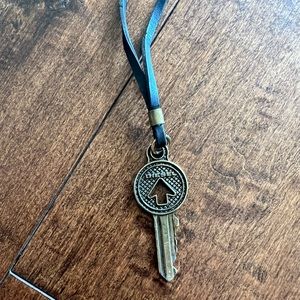 Diesel Black Necklace with Key Charm